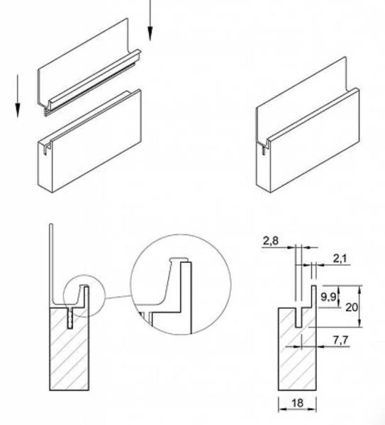 Profilov&aacute; &uacute;chytka Linken System Trend Piano, 3 m, biela matn&aacute; 0058763 фото