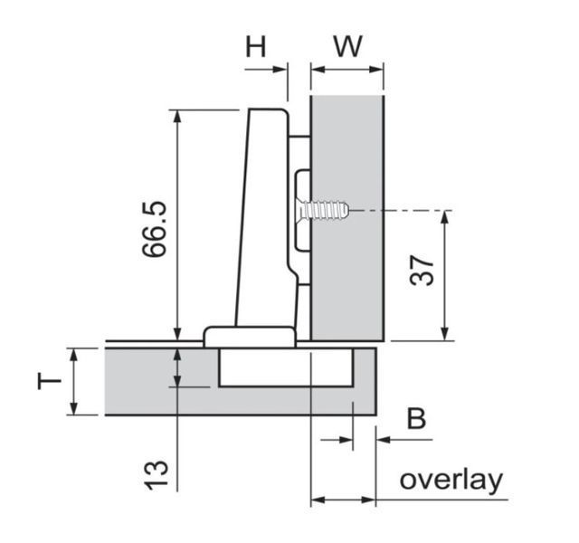 BLUM 70T3590.TL naložen&yacute; Inserta, 110&deg;, Tip-on 0038704 фото