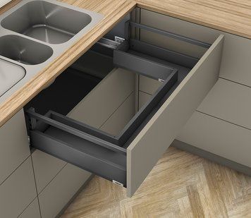 K-BLUM Merivobox, z&aacute;suvka E reling 450mm/40kg, tmavo &scaron;ed&aacute; OG, Inserta, drez 0059528 фото