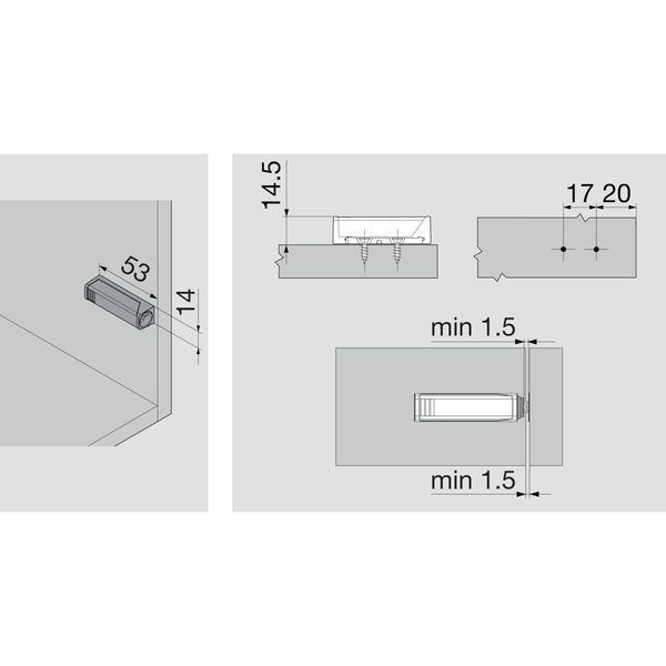 BLUM 956.1201 TipOn priamy adapt&eacute;r,50mm,bi 0038988 фото