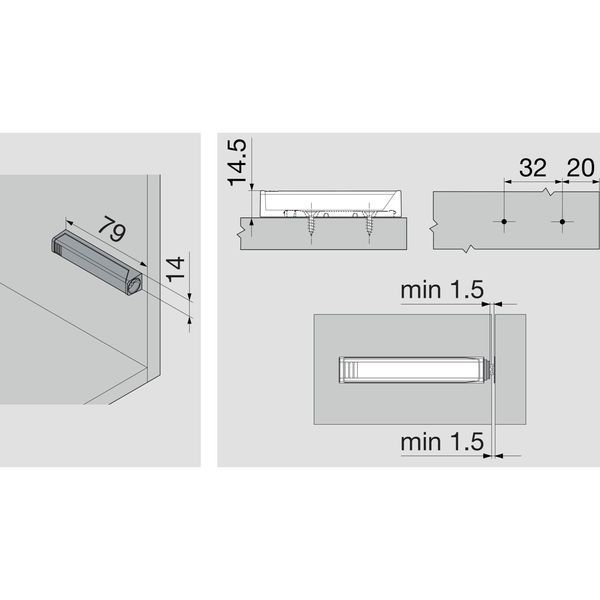 BLUM 956A1201 TipOn priamy adapt&eacute;r,76mm,bi 0038990 фото