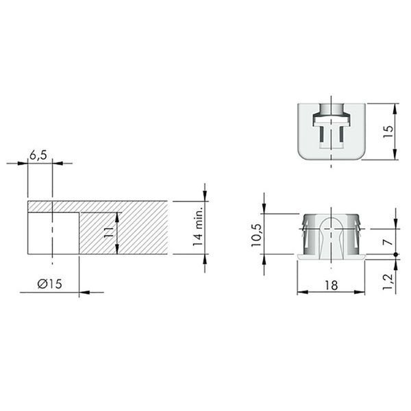 IF-Flipper polic.podpera min.14mm biela 0039802 фото