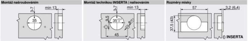 BLUM 70T3790 vložen&yacute; Inserta,TIP-ON,110&deg; 0038859 фото