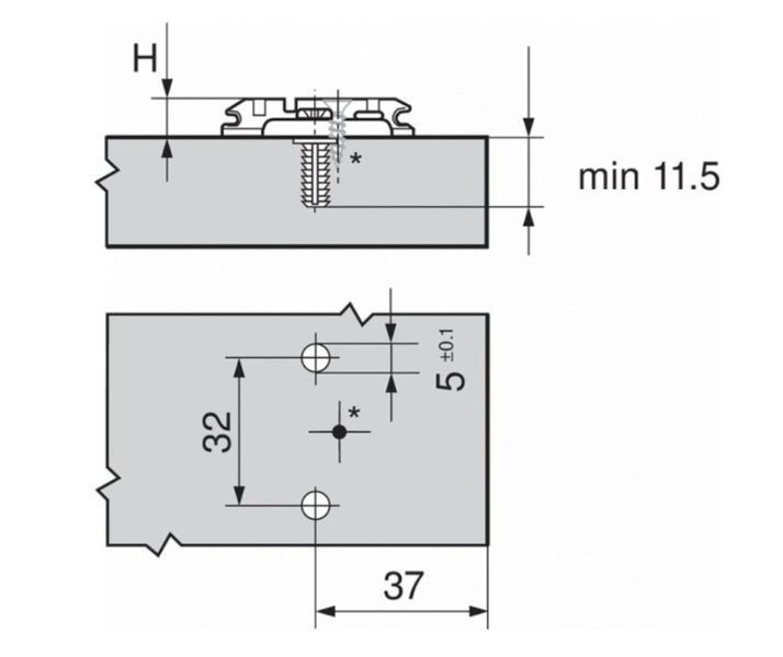 BLUM 174H7100E podl. kr&iacute;ž exc. Exp. 8,5mm 0039111 фото