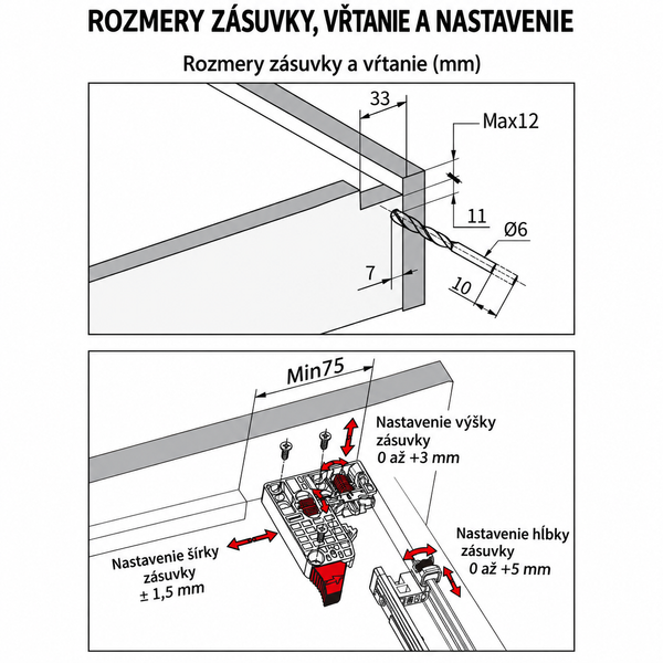 Skryt&yacute; v&yacute;suv LinkenSystem L=550 (25 kg) 18mm SYNCHRO-3D, pln&yacute;, s tlmen&iacute;m + z&aacute;mok 0059924 фото