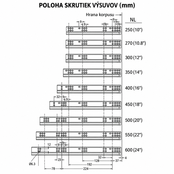 Skryt&yacute; v&yacute;suv LinkenSystem L=600 (25 kg) 18mm SYNCHRO-3D, pln&yacute;, s tlmen&iacute;m + z&aacute;mok 0059925 фото