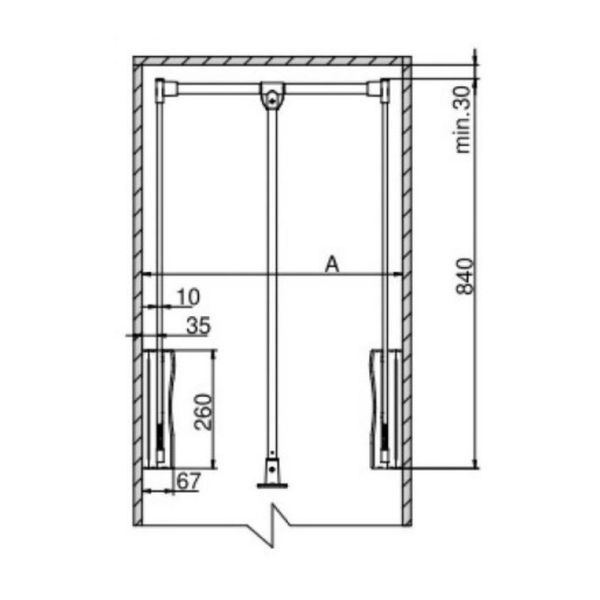 Ve&scaron;iak Pantograf LIFTER Basic 645-930 kov/tworzywo lak čierny 0052661 фото