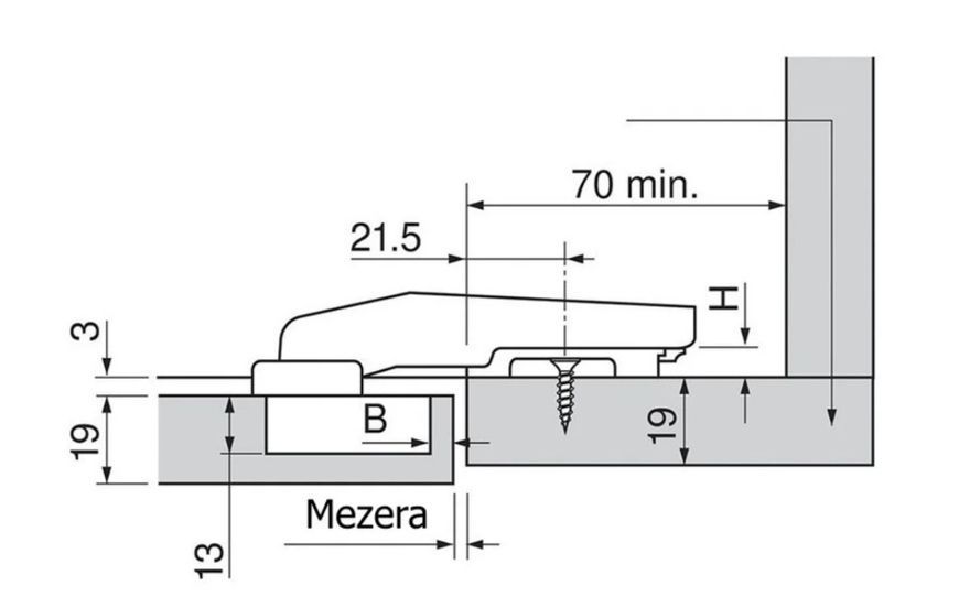 BLUM 78T9550.TL slep&yacute; uhol vložen&yacute; Tip-on 95&deg; 0038863 фото