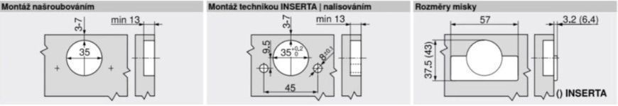 BLUM 71B3590 naložen&yacute; Inserta s tlmen&iacute;m 110&deg; 0038590 фото