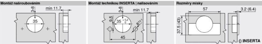 BLUM 71B7590 naložen&yacute; s nulov&yacute;m presahom, s Blumotion, Inserta 155&deg;, Onyx 0038609 фото